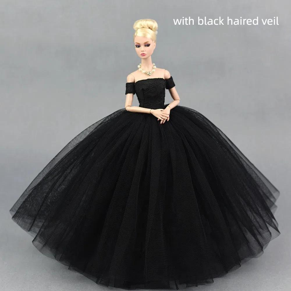 

Party Wear Doll Clothes Solid Color Party Evening Gown For 30 cm Doll 1/6 Doll Clothes 2
