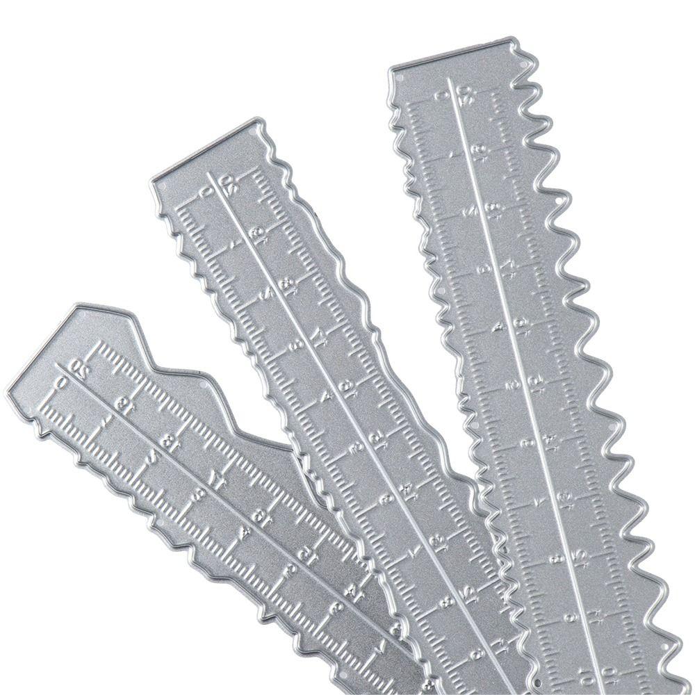 Making Photo Album Scrapbooking Cutting Dies Irregular Edges Ruler Embossing Stencil 8.7 Inches