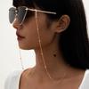 Handmade Metal Eyeglass Chain with Hollow Round Beads, Anti-slip and Color Retention, European and American Style