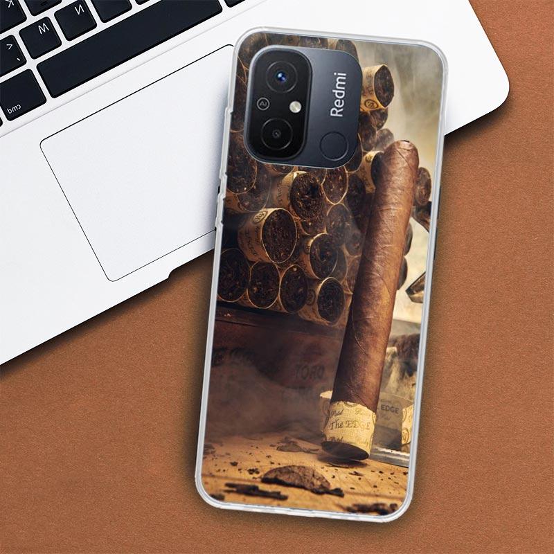 Cigar Whiskey Ice Drink Phone Case For Xiaomi Redmi 12 12C 10 10C 10A 9T 9C 9A 9 8 8A 7 7A 6 6A K20 K30 K40 Pro S2 Fundas Cover