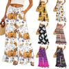 Women Wide Leg Pants with Pockets High Waist Drawstring Casual Loose Fit Halloween Print Long Trousers with Ruffle Hem