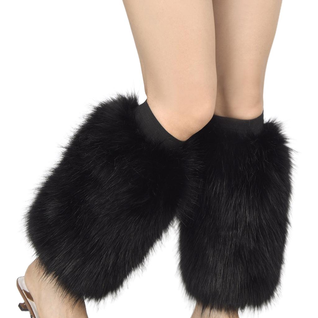 Boot Cover Women Winter Vibrant Faux Fur Leg Warmers Thick Calf Socks Streetwear