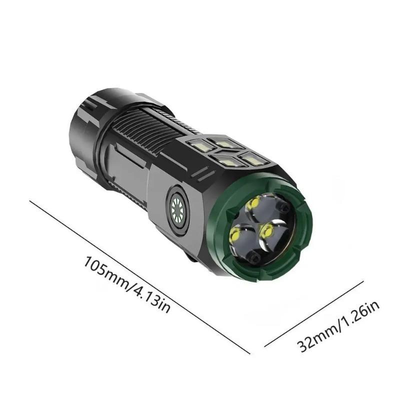 800MAH Superhelle Taschenlampe Mini Wasserdicht Drei Augen Kleine Taschenlampe USB Scheinwerfer Kappenclip-Licht Angeln Outdoor Starkes Licht Tragbar