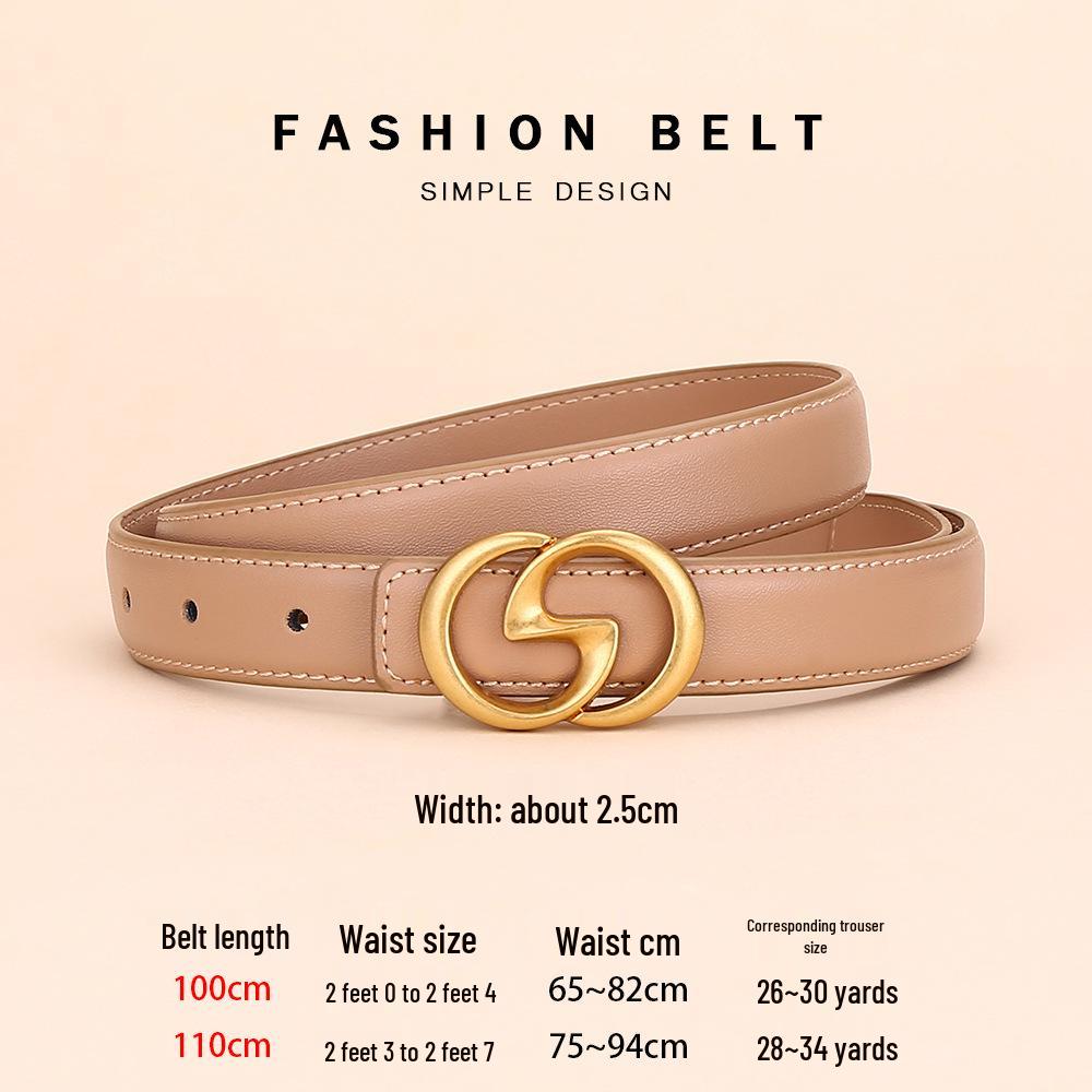 Women's Angola Red Genuine Leather Waist Belt - Fashionable, Versatile, and High-End Cowhide Accessory for Suits and Coats