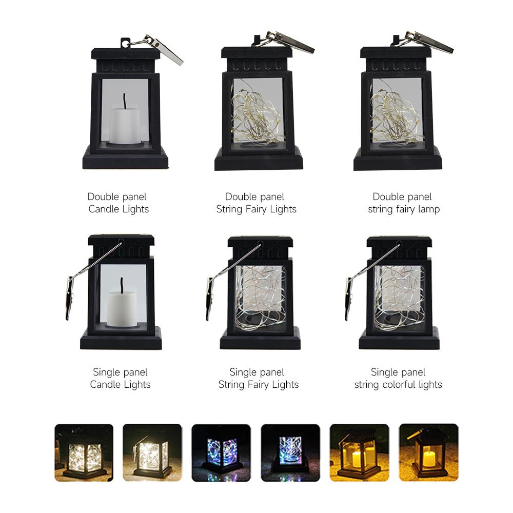 Garden Decor Solar Candle Lights Retro Palace Lantern Hanging Patio Walkway Light Landscape Floor Lights Waterproof Lawn Lamp