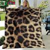 Fashion Panther Leopard Pattern Blanket Flannel Thin Blanket Portable Home Travel Office Lunch Break Blanket Birthday Gift