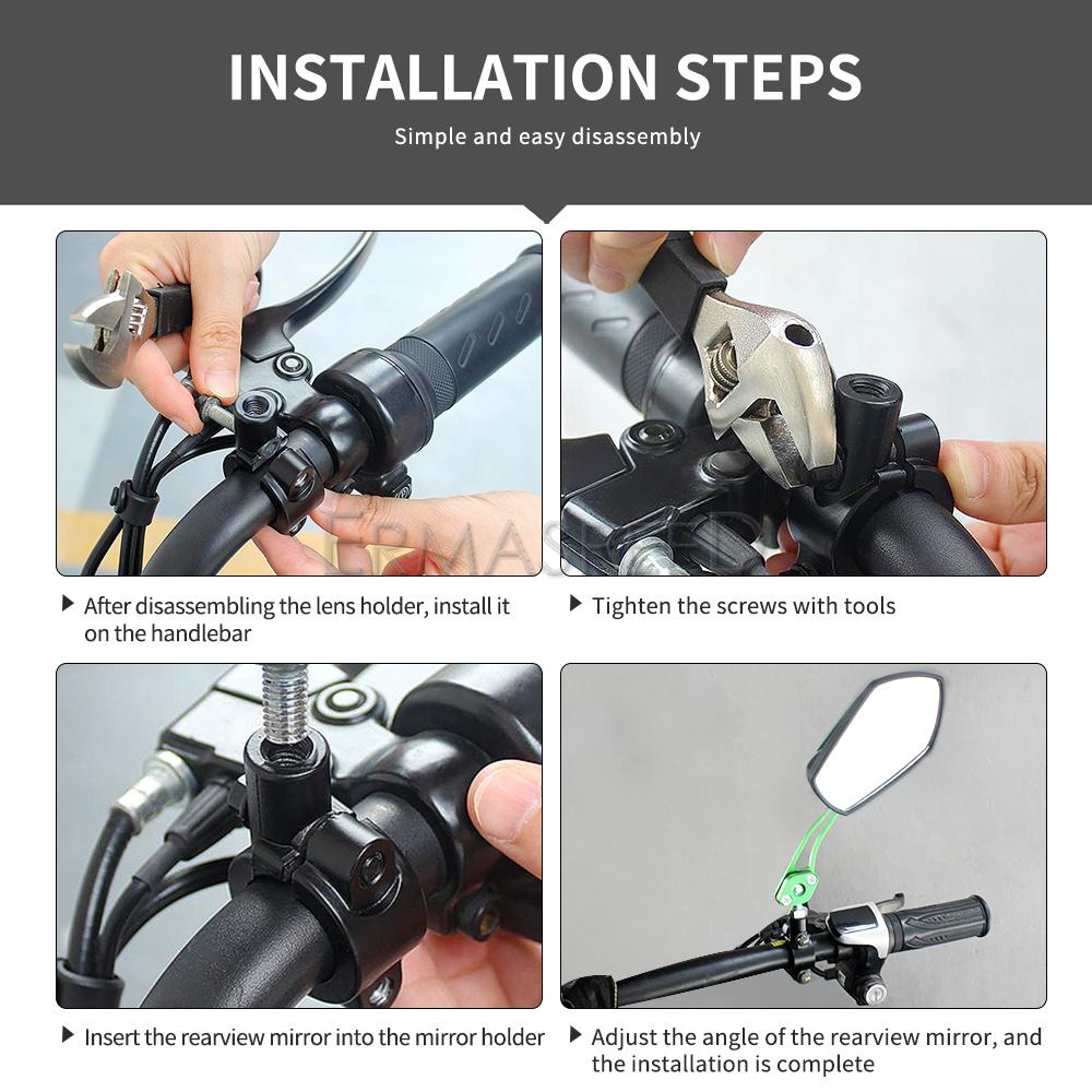 Oglinzi retrovizoare pentru motociclete Oglinzi retrovizoare laterale pentru ghidon universal reglabile de 22 mm pentru scuter E-bike