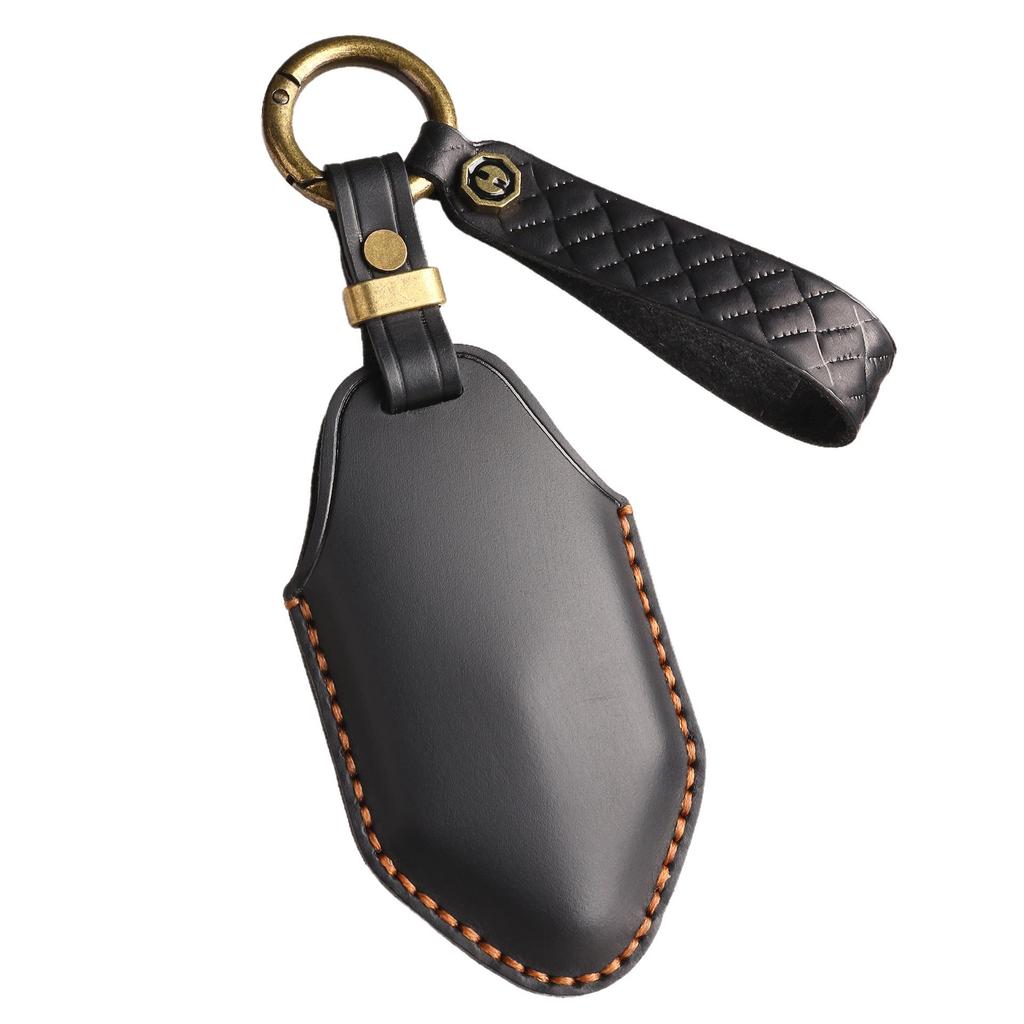 Handmade Genuine Leather Key Cover for Formula Leopard 5 - Vintage Style, All-Inclusive Protection with Buckle