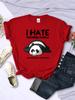 Lazy Panda I Hate Morning People Women Short Sleeve Fashion Creative All-math Clothing Street Hip Hop O-Neck Tops Womans T-Shirt