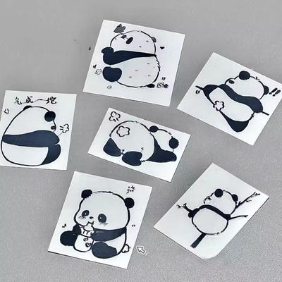 3 Stück Niedliche Cartoon Panda 3D Metallaufkleber für Laptop Tablet Computer Handyhüllen Kreative Wasserdichte DIY Deko Aufkleber