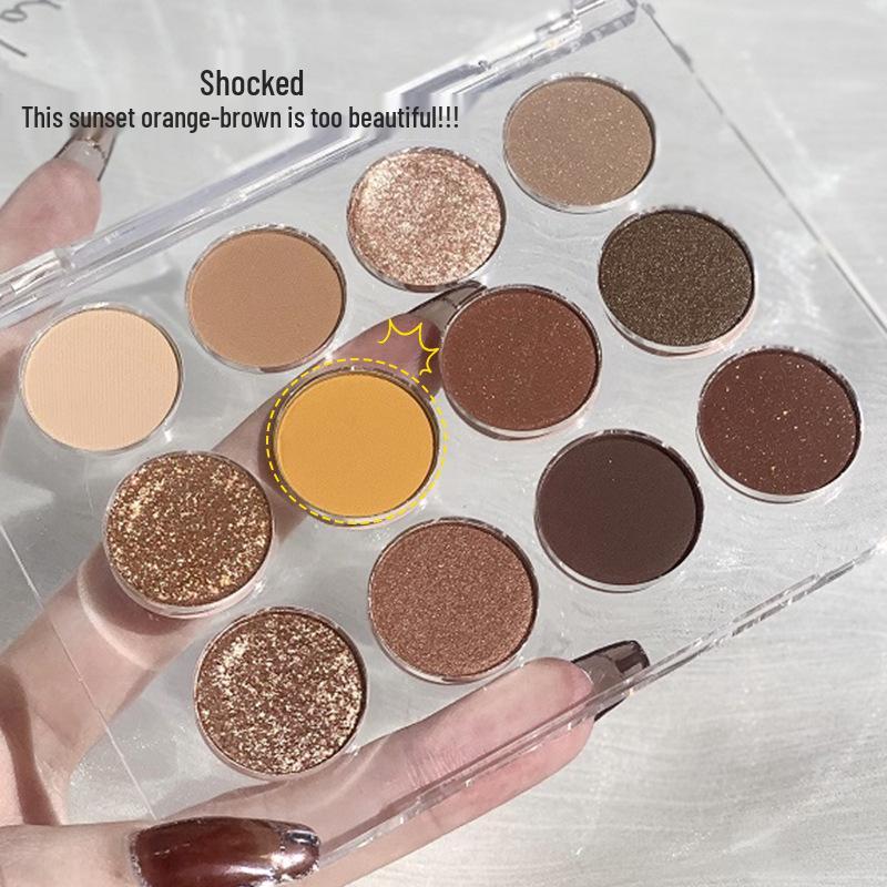 Palette Occhi Economica da 12 Colori: Perlescente, Opaco, Tè al Latte, Toni della Terra