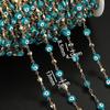 1m Copper Blue Devil's Eye With Heart Charms Chains for DIY Necklace Bracelet Waist Chain Crafts Jewelry Making Chains