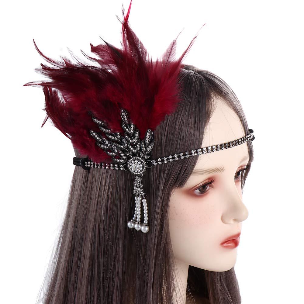 Tassels Korean Style Headband Masquerade Party Hair Accessories Sequin Hair Band Feather Headwear