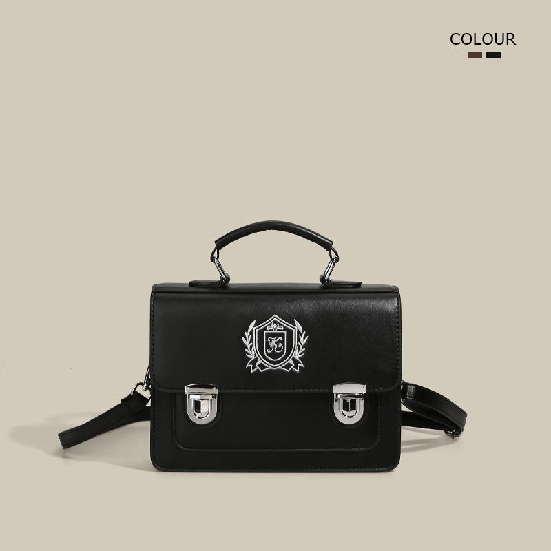 

Винтажная сумка через плечо в стиле колледжа, популярная новинка с высокой текстурой, женская сумка на двойном плече