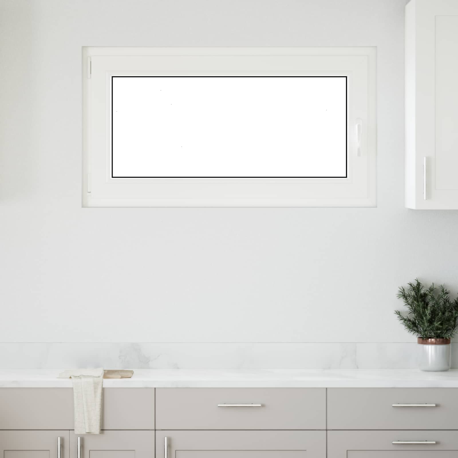 Kellerfenster RISOR 110 x 70 cm PVC und Glas Weiß
