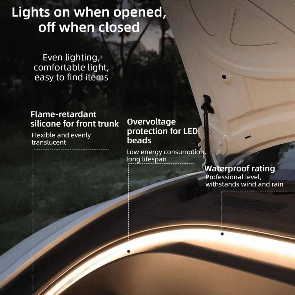 Flexible Silicone Interior Ambient Lighting Strip for Tesla Model 3 Y Juniper 21-26 Front Trunk
