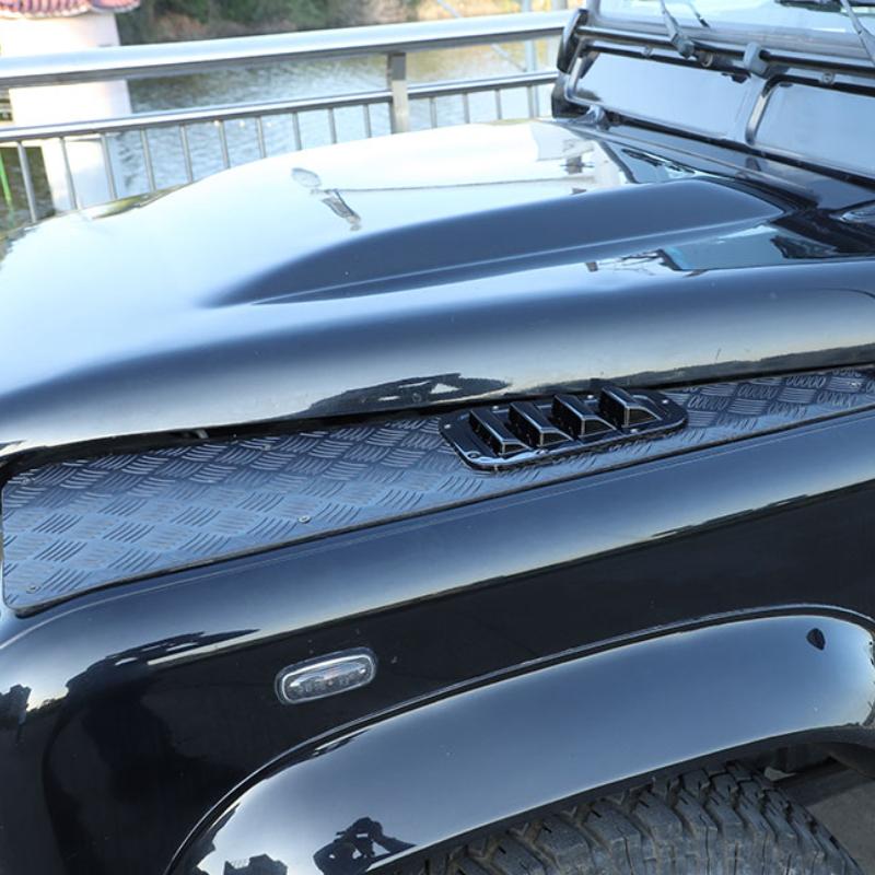 For Land Rover Defender 90 110 130 2004-2018 Aluminum Alloy Black Car Hood Protection Panel Decorate Stickers Car Accessories