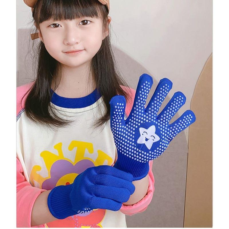 4 Farben Kinder Anti-Rutsch-Handschuhe Arbeitsschutz Schulsport Mädchenhandschuhe Outdoor-Aktivitäten Weiß gestrickte Handschuhe für Jungen 2-6 Jahre
