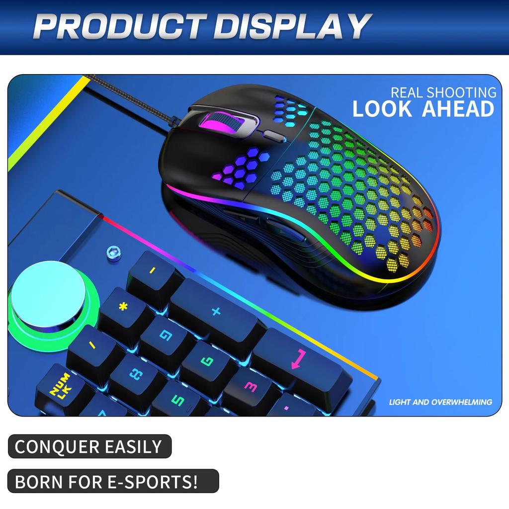 USB Wired Gaming office Mouse Mechanical Mouse USB Illuminated Mouse Adjustable Optical Gaming Mouse for Desktop Laptop
