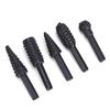 5Pcs Black Steel Rotary Burr Set 1/4'' 6Mm Shank Wood Rasp Drill Bits Home Tool