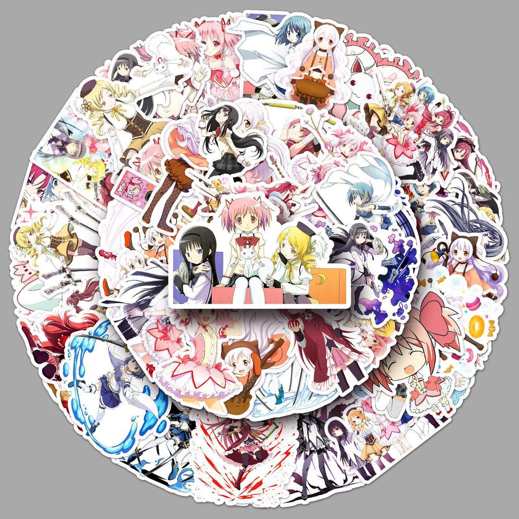50 Puella Magi Madoka Magica Waterproof Stickers for Laptop, Phone, and Journal Decoration