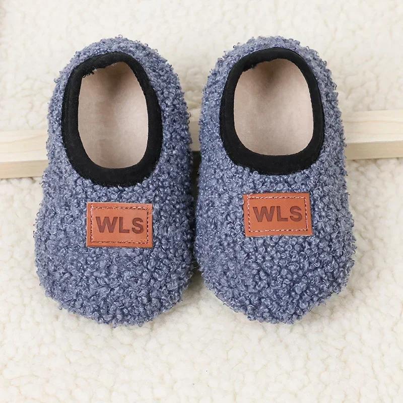 Winter Warm Baby Slippers Toddler Plush Floor Sock Shoes Boys Girl Children Soft Anti-slip Walking Shoes Indoor Home Kids Shoes
