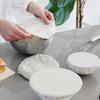 Zestaw 6 Elastycznych Pokrywek na Miski na Jedzenie z Bawełny Organicznej Niebielone Materiał Wielokrotnego Użytku Idealne na Małe do Średnich Misek