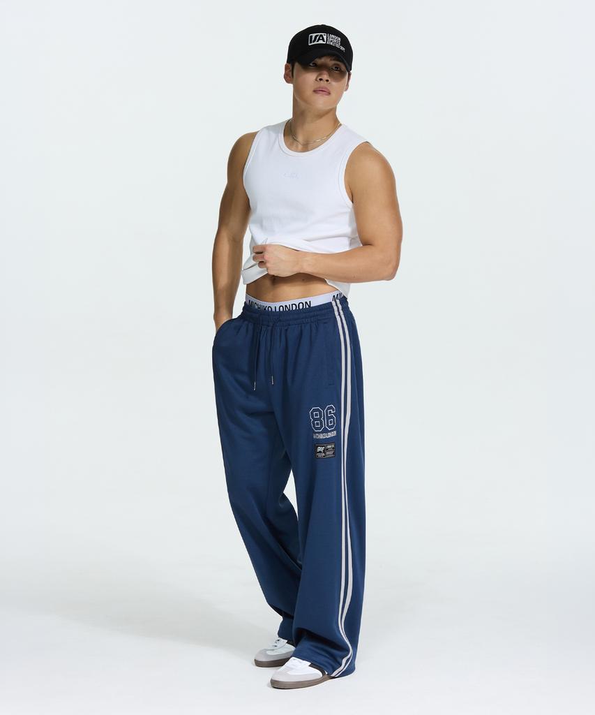 Michikoleondeonseupocheu Mesh Wide Track Pants Navy