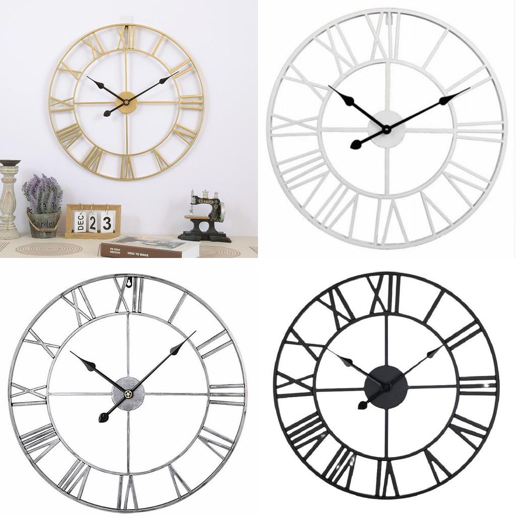 Retro Wall Iron Clock Decorative Hand Home Outdoor Commercial Spaces Up Dress