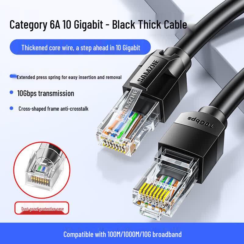 SAMZHE Cat 6A Unshielded Ethernet Patch Cable