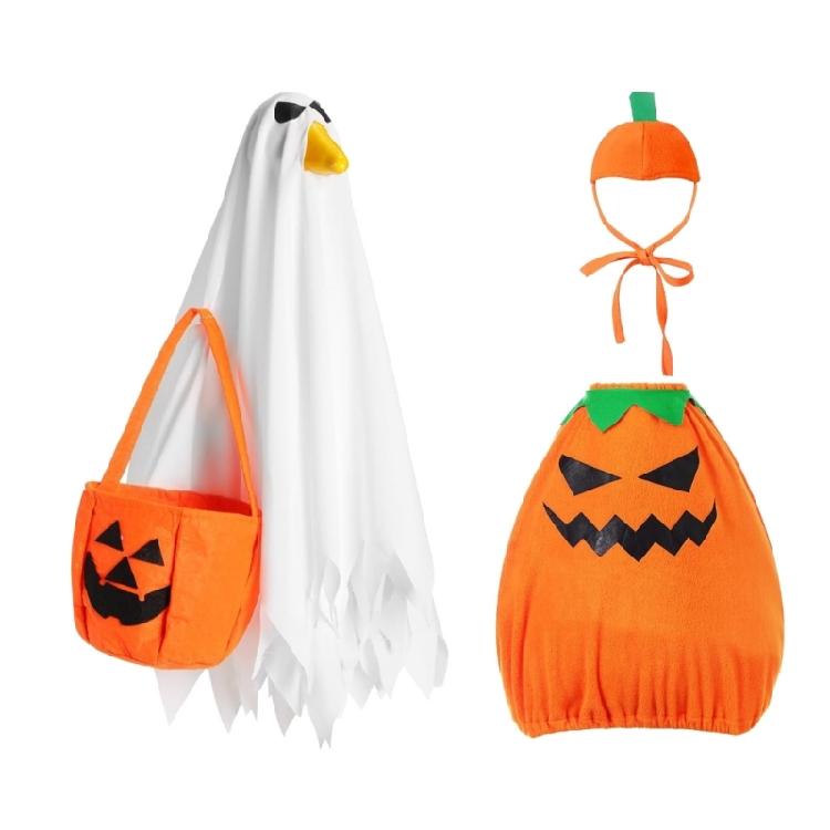 Festival Yard Decoration Geese Costume Polyester Outfit With Pumpkin Design For Garden Statues Halloween Decoration