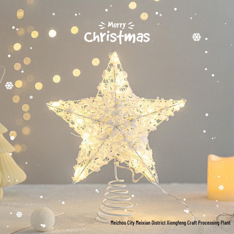 Wrought Iron Christmas Tree Topper Star Pendant