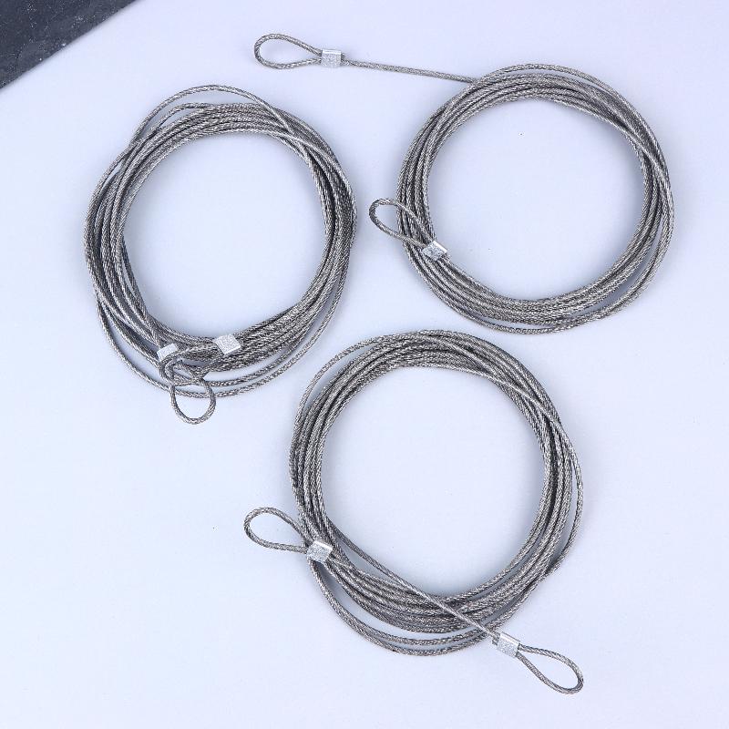 4PCS 4M 304 Stainless Steel Wire Canopy Rope Fishing Lifting Cable Clothesline Diameter 2mm Shade Sail Awning Rustproof Kit