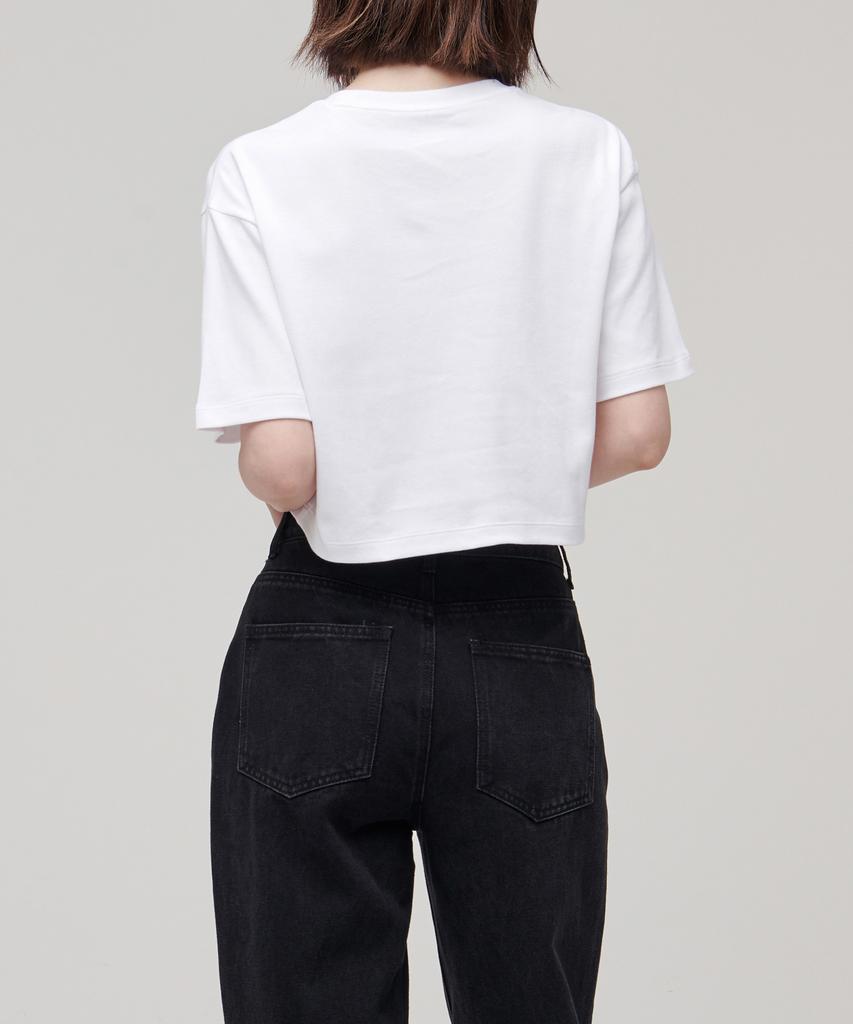 MUSINSA STANDARD WOMAN Women'S Relaxed Fit Crew Neck Crop T-Shirt [White]