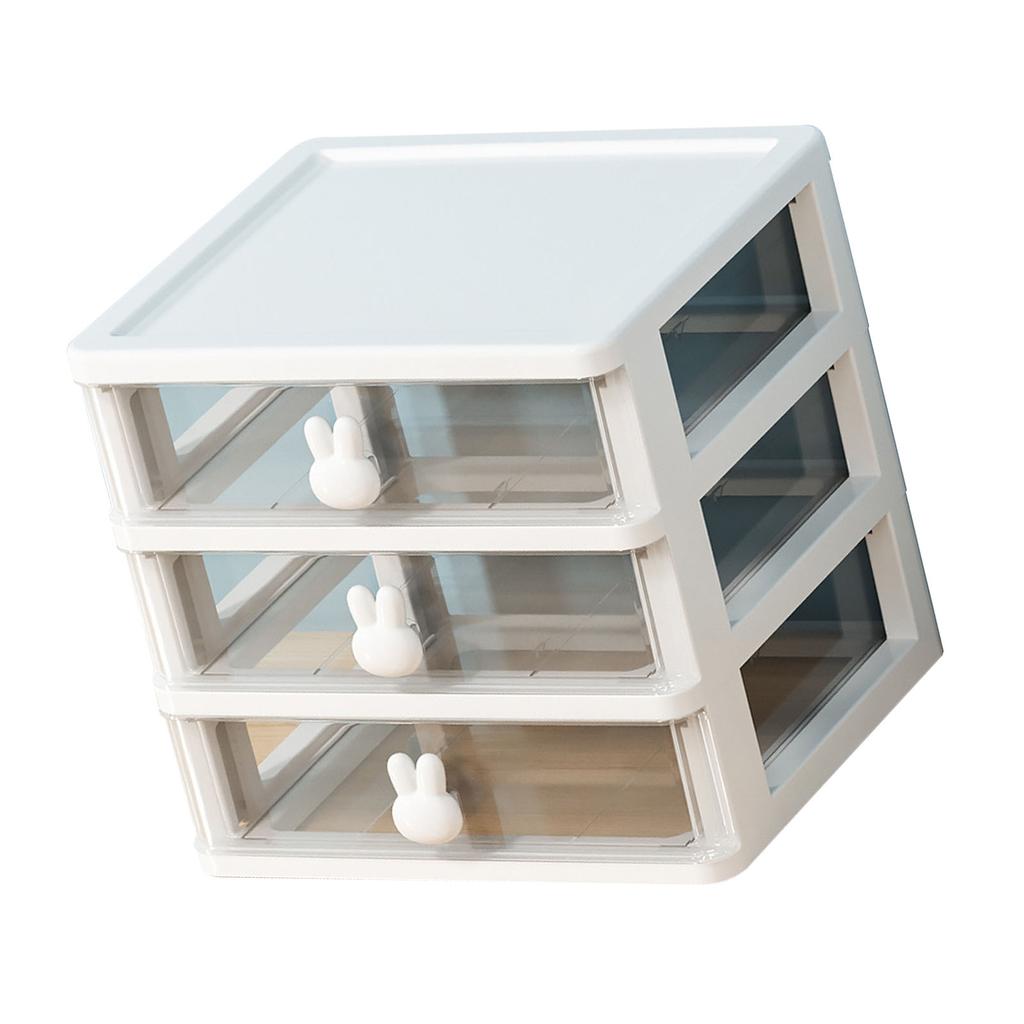 Desk Organizer Clear Plastic Desk Storage Box with 3 Drawers for Office Supplies Makeup