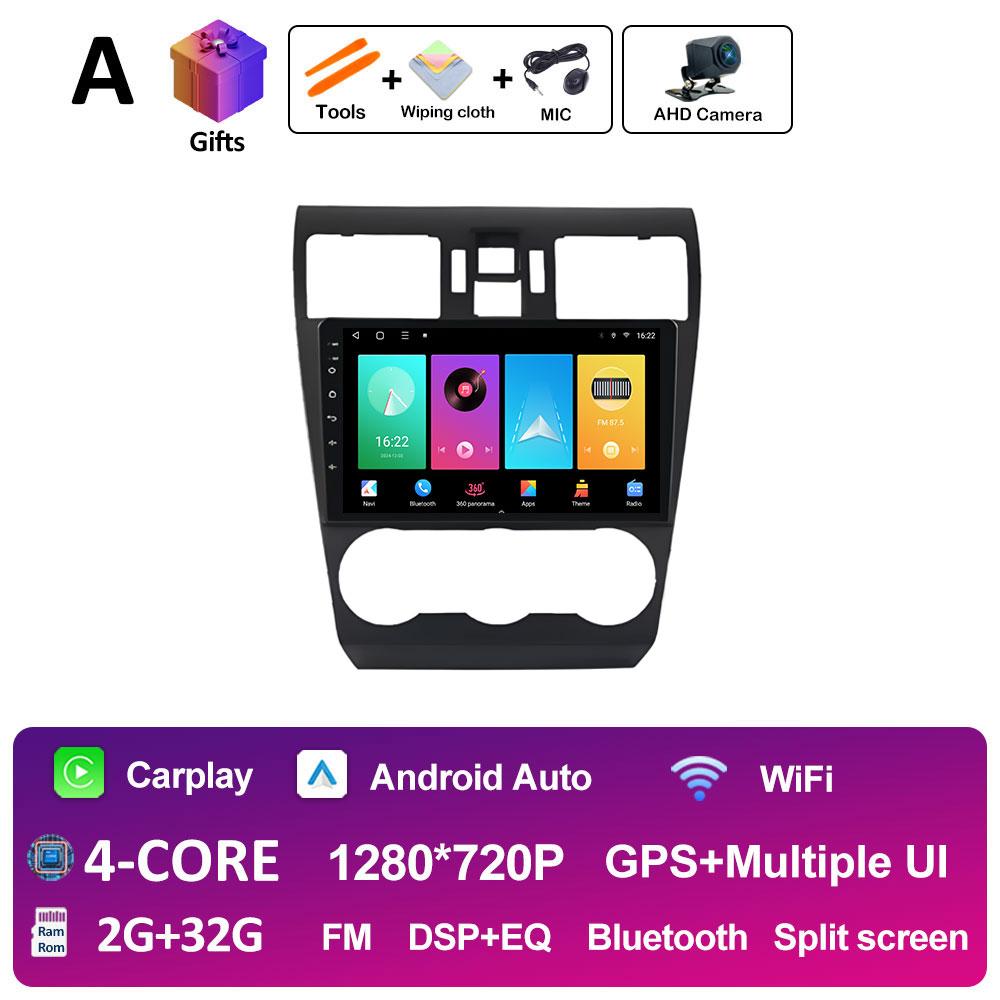For Subaru Forester 4 SJ XV WRX 2012 2013 2014 2015 Android 14 Car Multimedia Video Radio Player DSP Stereo GPS Navigation WIFI