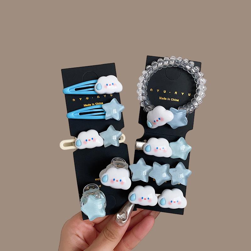 9 sztuk/zestaw słodka gwiazda kreskówki spinki do włosów gumka moda boczna spinka do włosów zacisk Barrettes nakrycia głowy dziewczyny akcesoria do włosów prezent dla dzieci