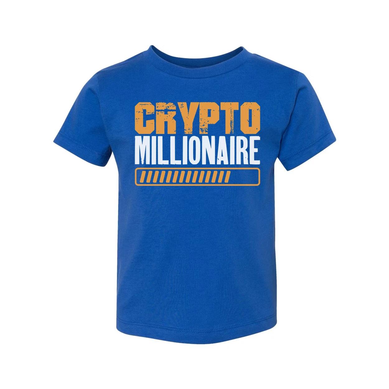 

Crypto Millionaire Unisex T Shirt With Orange Graphic Print And Progress Bar Des L