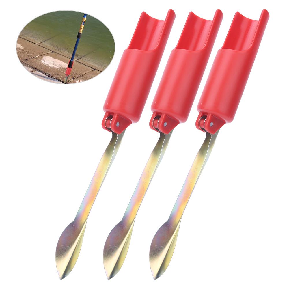 4PCS Red 32cm Foldable Fishing Rod Ground Inserted Holder Stand Pole Bracket Tackle Accessory32x4x3.3x15.5cm