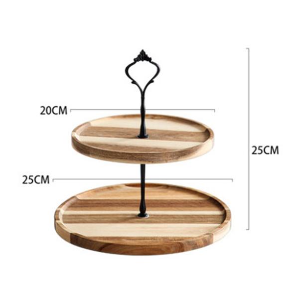 2/3 Tiers Detachable Cake Stand Wooden European Style Pastry Cupcake Fruit Plate Serving Dessert Holder Home Decor Wedding Party