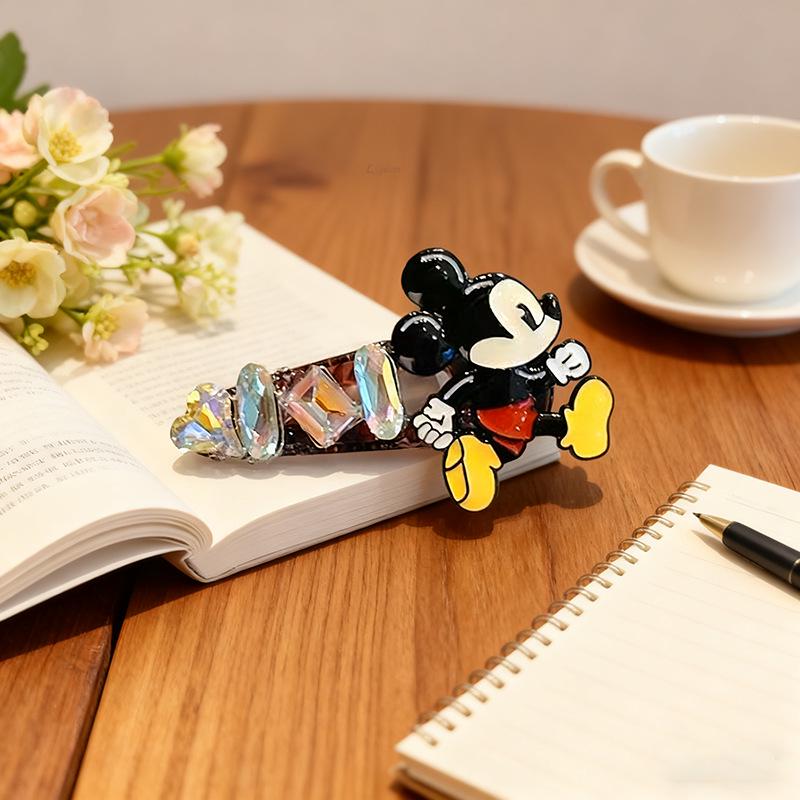 

Exquisite Sparkle Diamond Mickey KT Duckbill Hair Clip - Korean Style Girly Versatile Side Accessory.