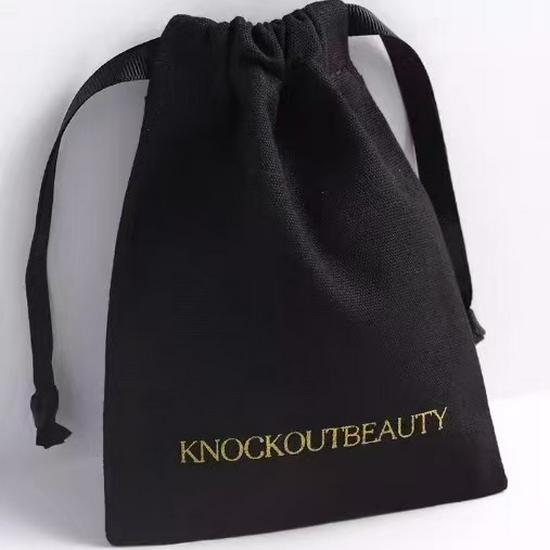 

Custom Logo Canvas Jewelry Storage Drawstring Bag