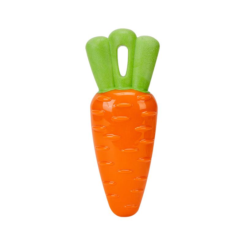 Fofos Pet Dog Bite Resistant, Grind Teeth, Make Noise, Puppy Toy, Teeth Cleaning, Rubber, Vegetable, Carrot, Two Beavers