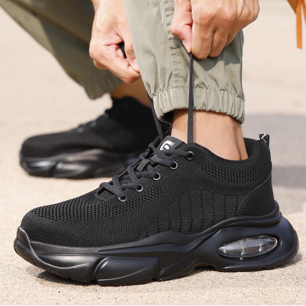 Men's Lightweight Steel Toe Safety Shoes - Anti-Smash & Anti-Puncture Flying Woven Design