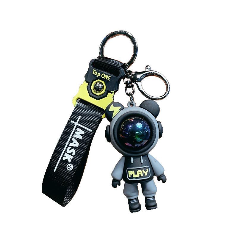 Colorful Play Lightning Bear Keychain Resin Material Cute Cartoon Gift Style