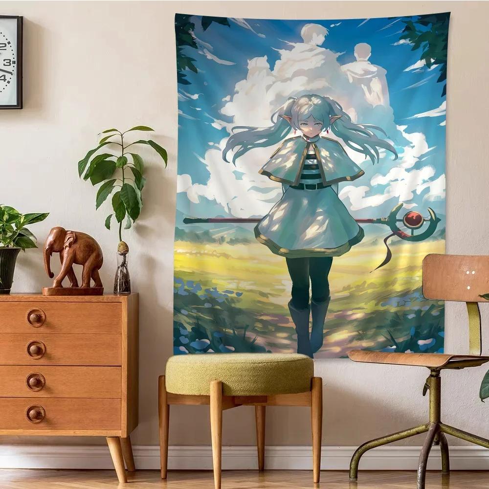 Anime Frieren Wandteppich Kunstdruck Japanischer Wandbehang Anime Wandbehang Heimdekoration