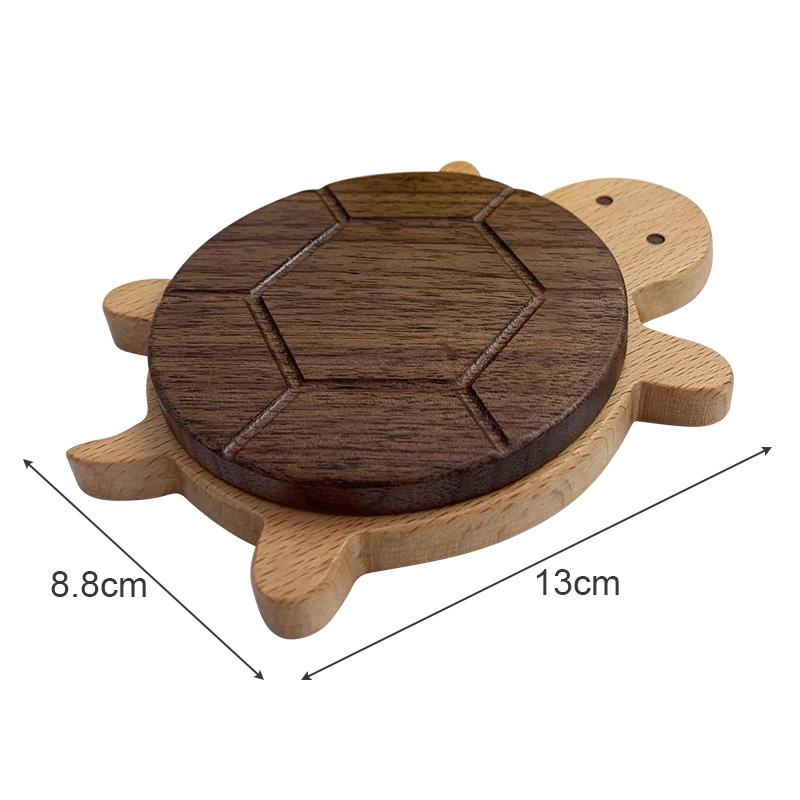 Solid Wood Insulation Mat Wooden Turtle Shape Heat Resistant Mat Tea Coffee Cup Kettle Insulation Pad Home Office Supplies
