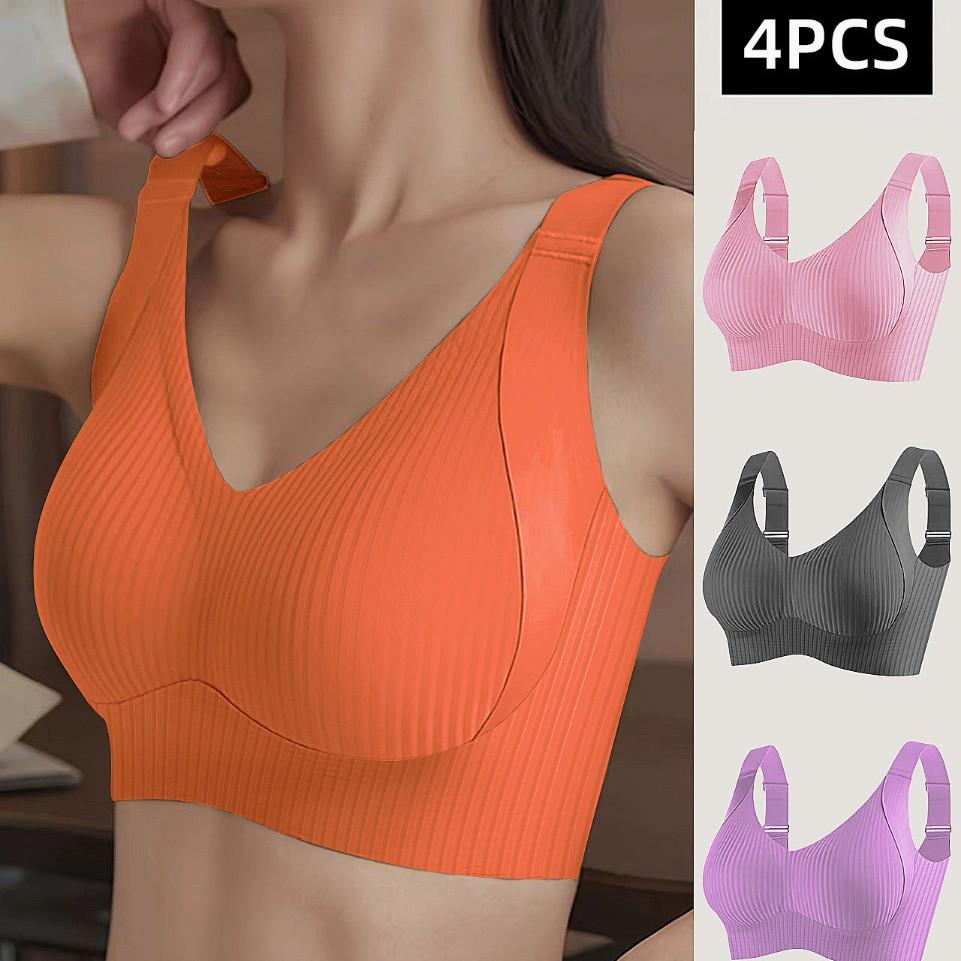 

Бесшовный микроскульптурирующий лифтинг: Беспроводной бюстгальтер-минимайзер большого размера для женщин с широкими бретелями Medium (80-100 cm) оранжевый