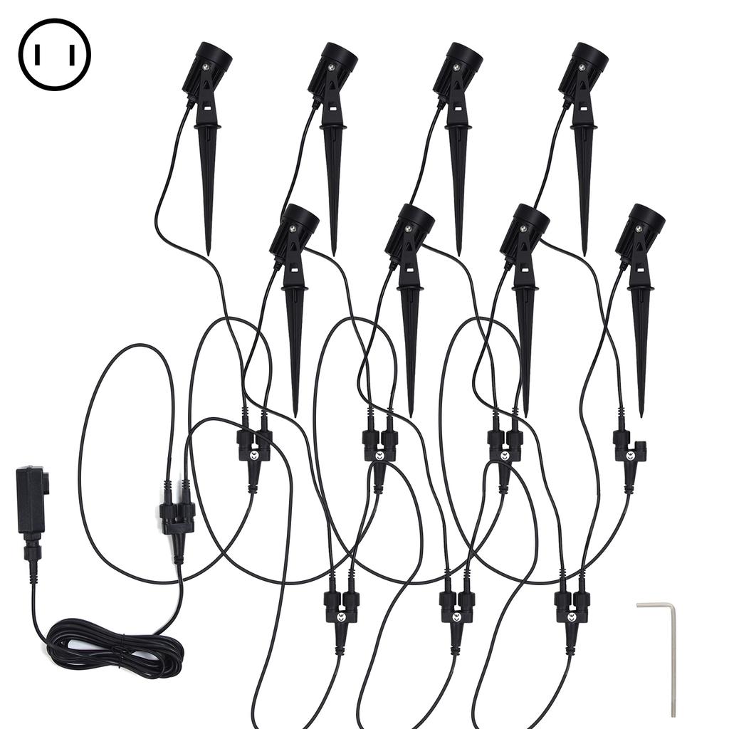 8Pcs LED Garden Lawn Lamp IP65 Waterproof Landscape Lighting for Courtyard Villa Pathway Warm