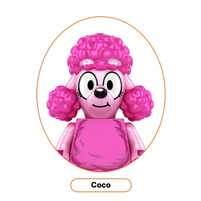 Bluey En Bingo Poppen Speelgoed Serie Coco Mackenzie Mia Rad Schattig Mini Deeltjes Gemonteerd Anime Karakter Kinderspeelgoed Cadeau